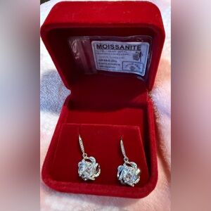 Moissanite silver Earrings NWT